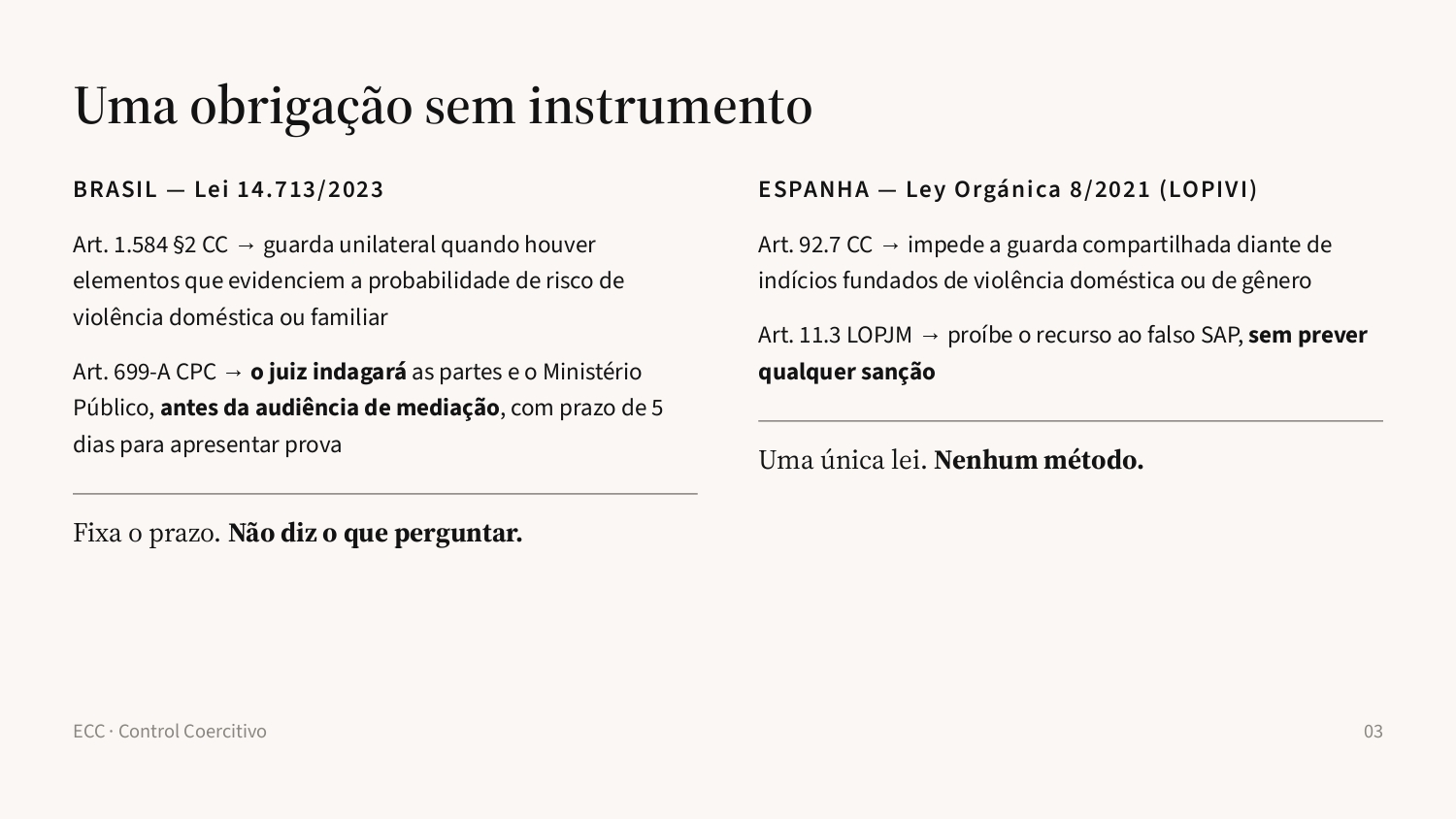 Slide 3: Uma obrigação sem instrumento