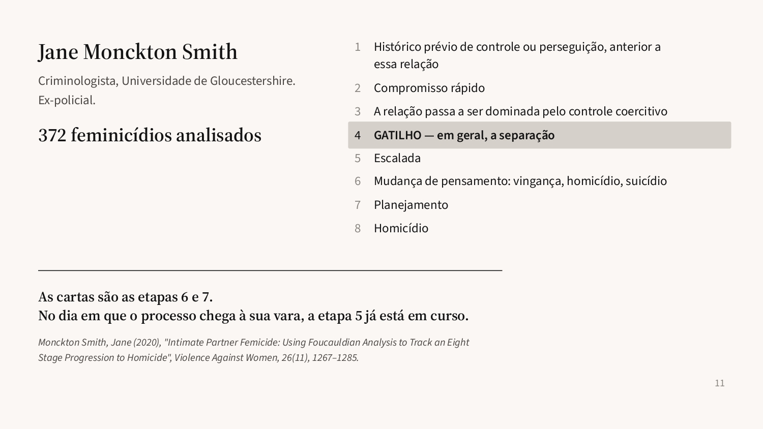 Slide 11: As oito etapas