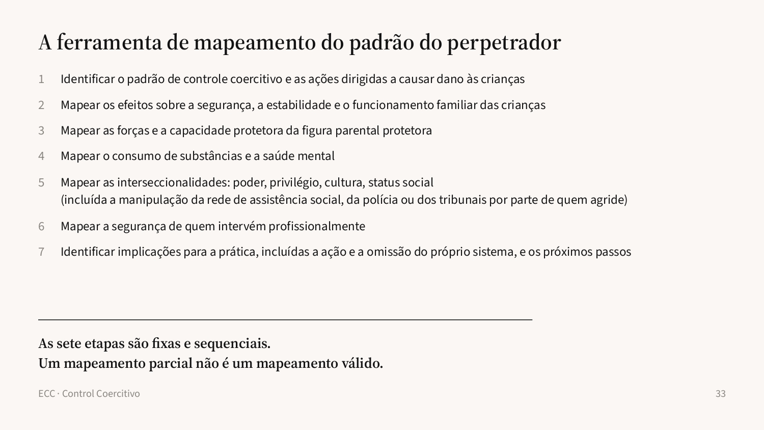 Slide 33: O mapeamento do perpetrador
