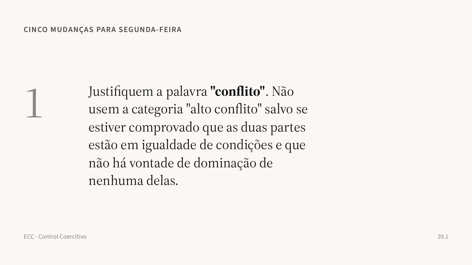 Slide 39: Justificar a palavra 