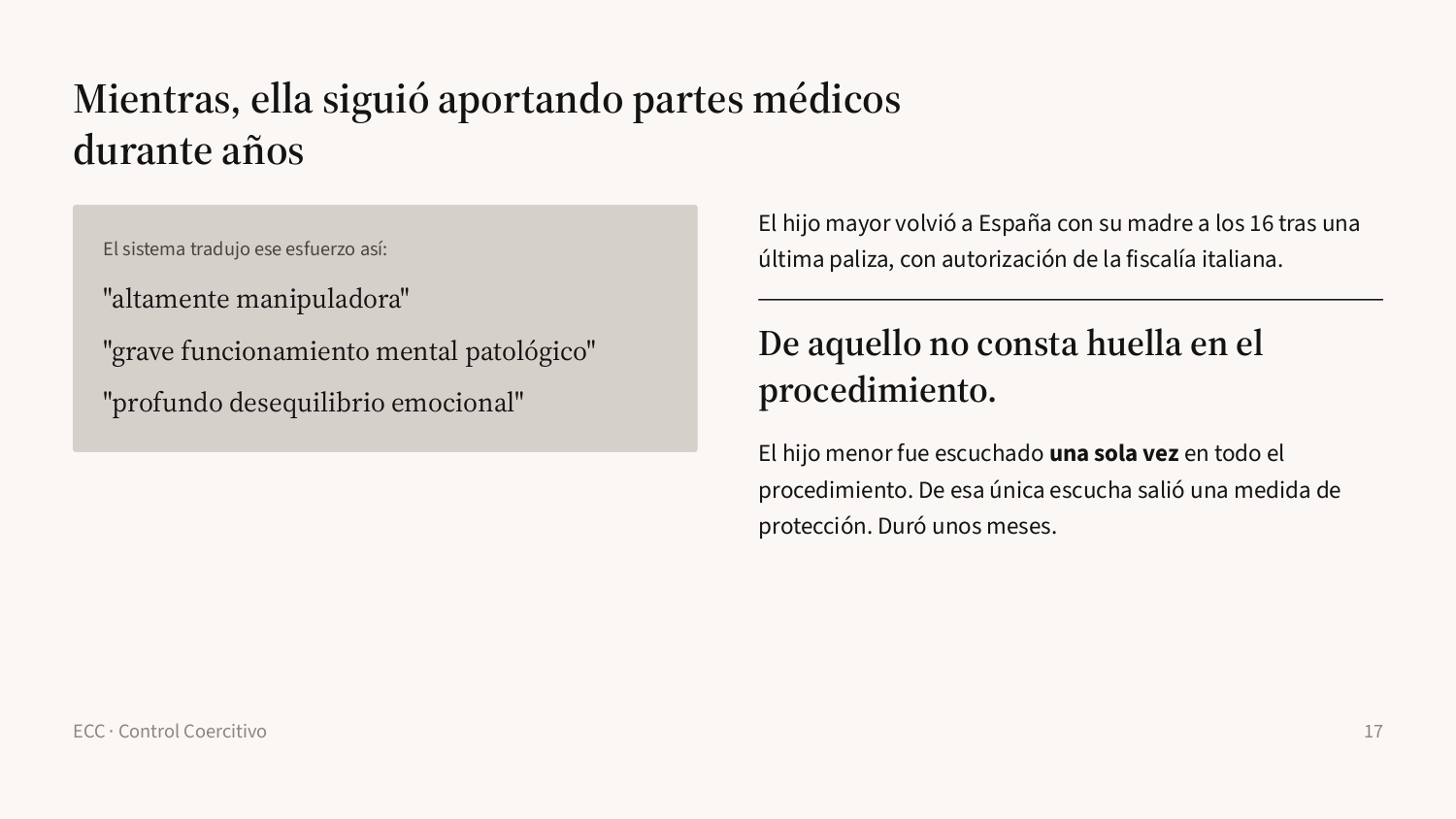 Diapositiva 17: Los años con el maltratador